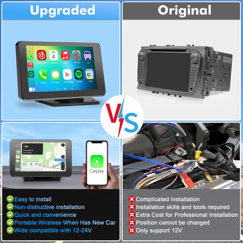Upgrade Your Drive: PASLDA's 2025 Wireless CarPlay Screen for Android & iPhone - The Ultimate Portable Car Play Adapter for Seamless In-Car Entertainment!