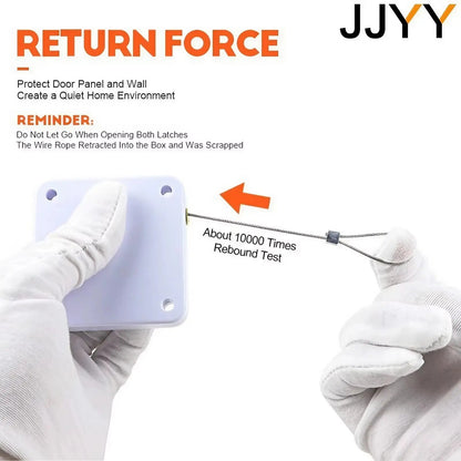 JJYY Punch Free Door Closer Telescopic Door Device Wooden Door Closed Sliding Door Wire Pull Rope Automatic Door Closing Artifac